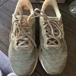 New Balance Olive and Cream Athletic Shoes